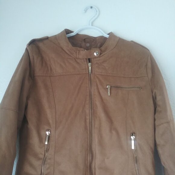 Yoki Outerwear Collection women's size L faux suede brown jacket - Picture 2 of 16